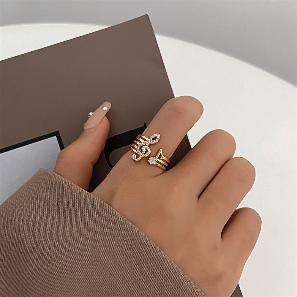 Zircon Music Symbol Ring - Fashion Micro Set