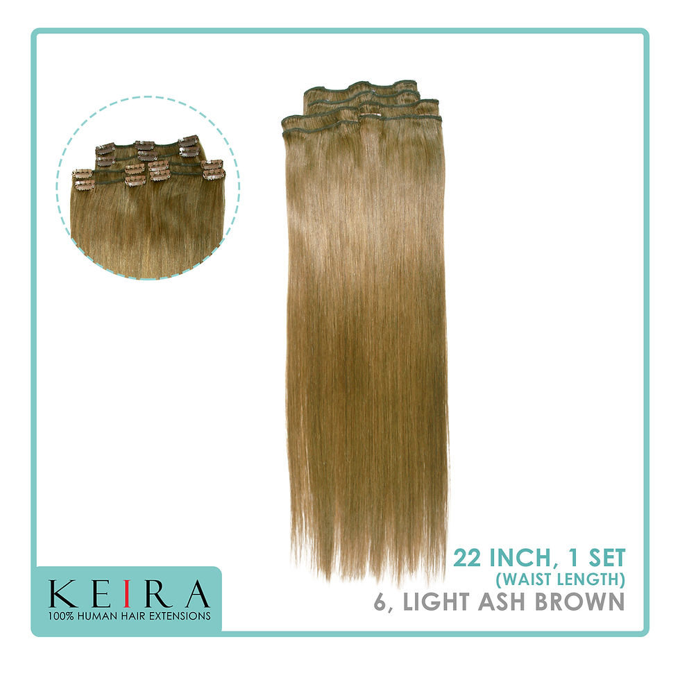 Thumbnail: Keira Human Hair Extensions Waist Length 22" Full Head Set, Natural Colors