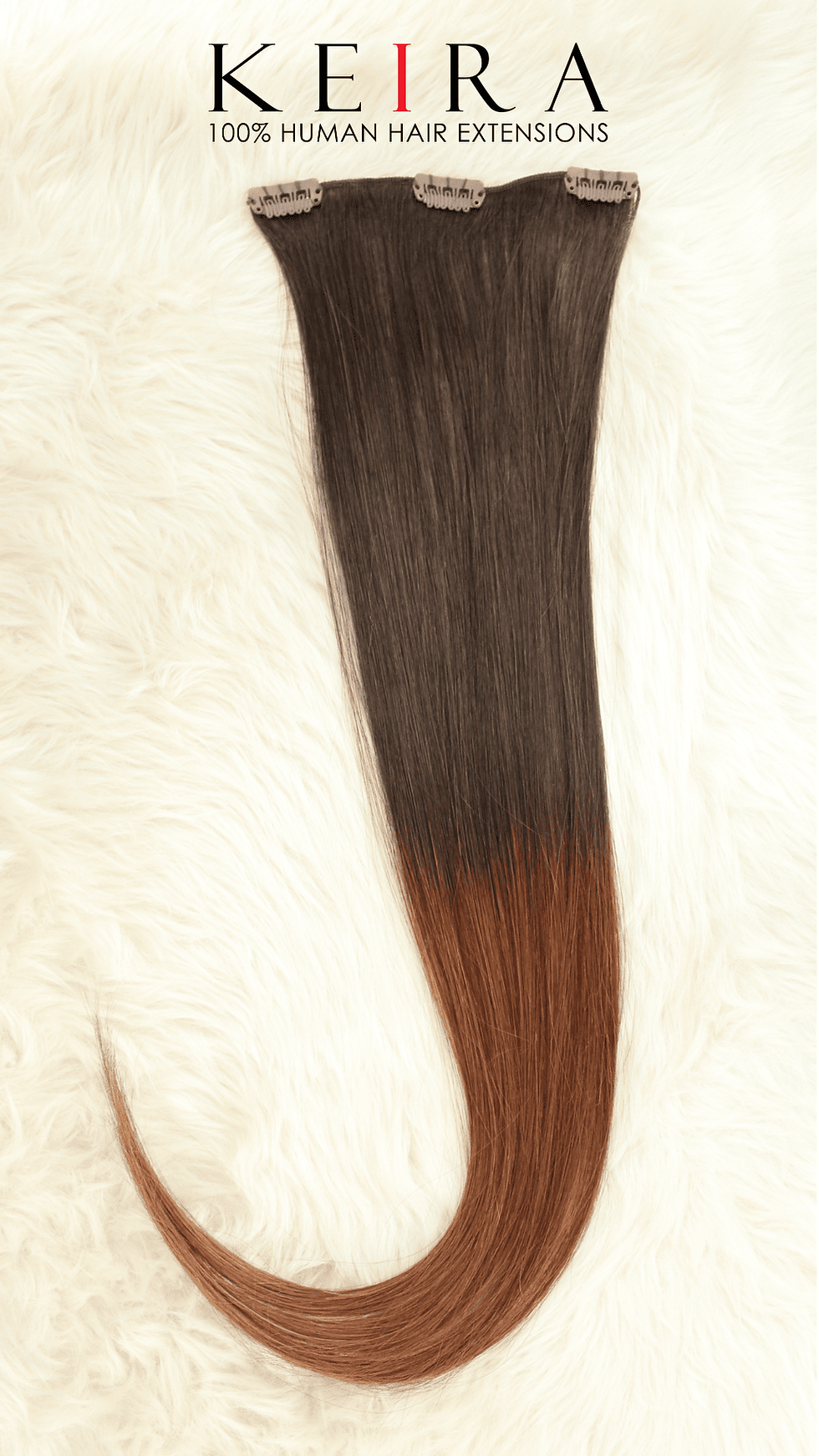 Thumbnail: Keira Human Hair Extensions Waist Length 22" 3-clip, Ombre Color L22W6