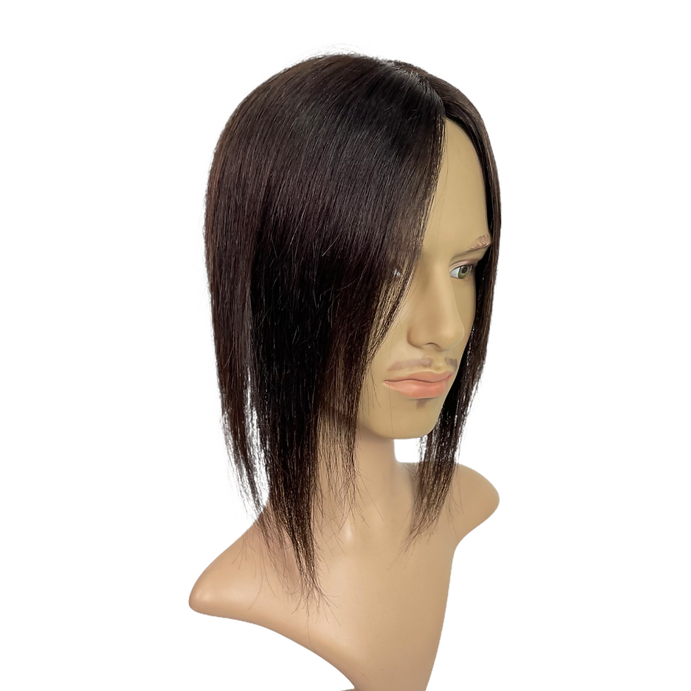 Thumbnail: Rob Clip On Human Hair Toupee Color Natural Black CODE: H.TOUP-ROB-1B