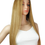Thumbnail: Lace Front Milktea Blonde Balayage w/ Black Roots 100% Human Hair Wig GISELE-A03