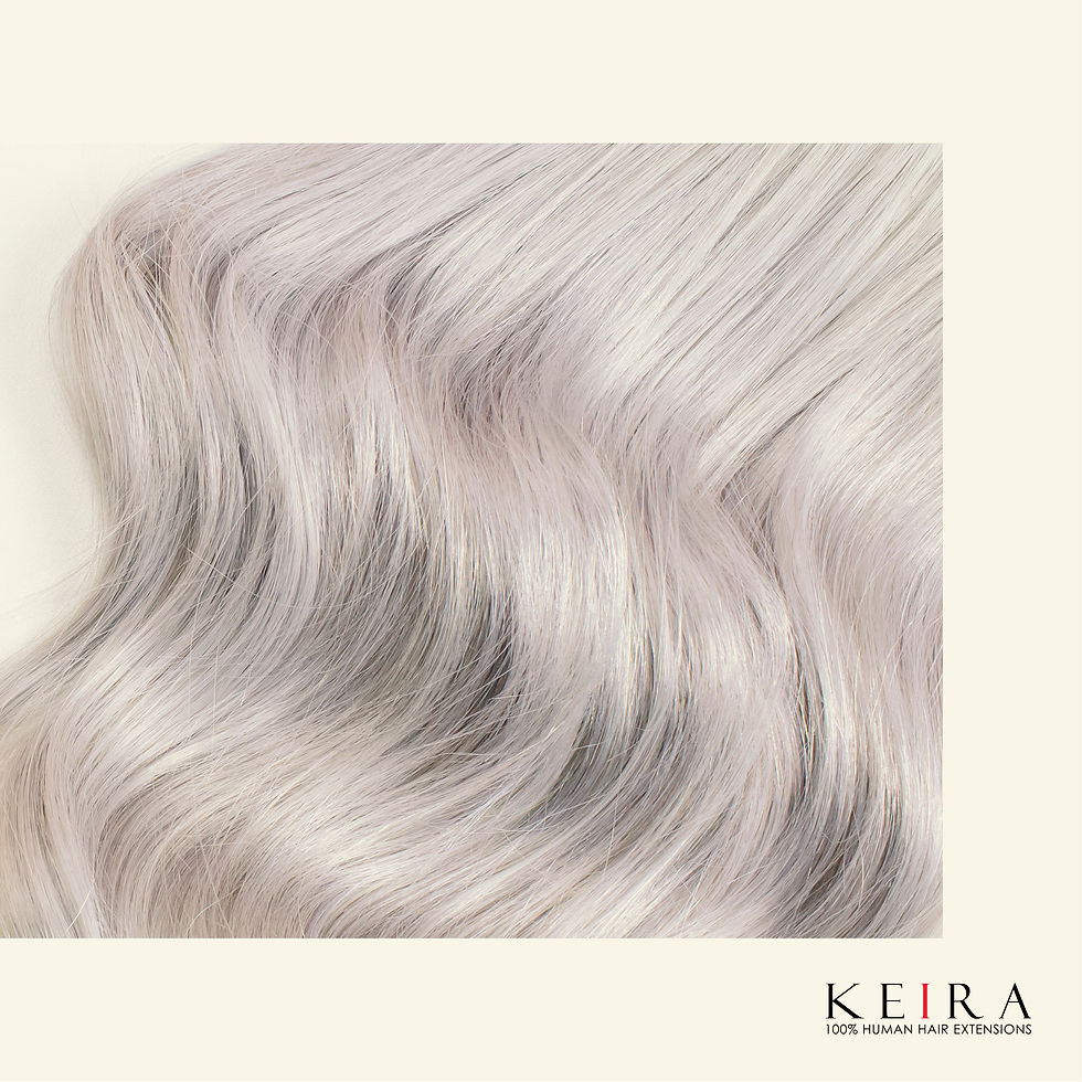 Thumbnail: 16 inches 2-clip Human Hair Extensions, Silver Ash