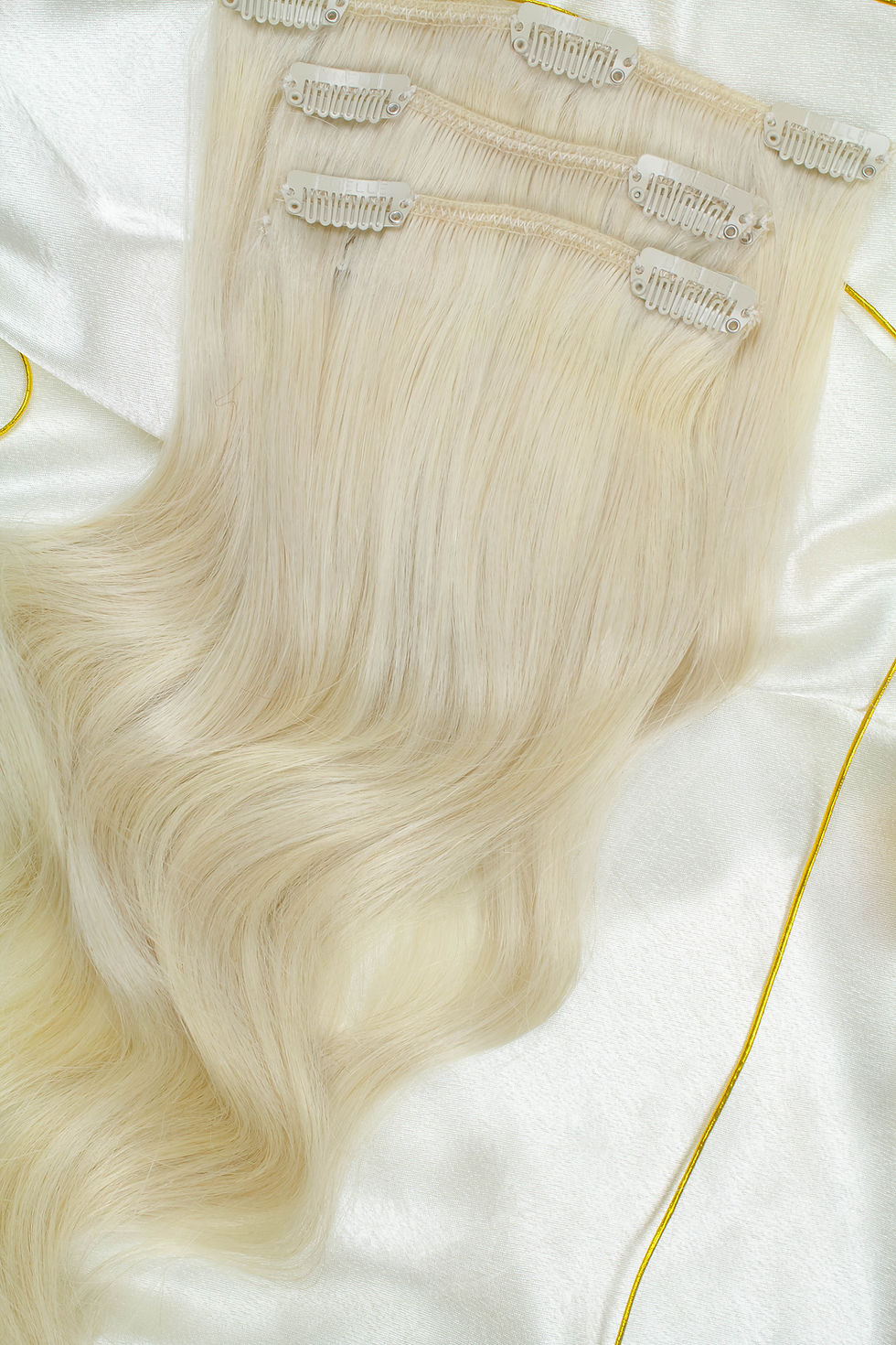 Thumbnail: Keira Human Hair Extensions Bra Length 16" Full Head Set L16-ICE BLONDE