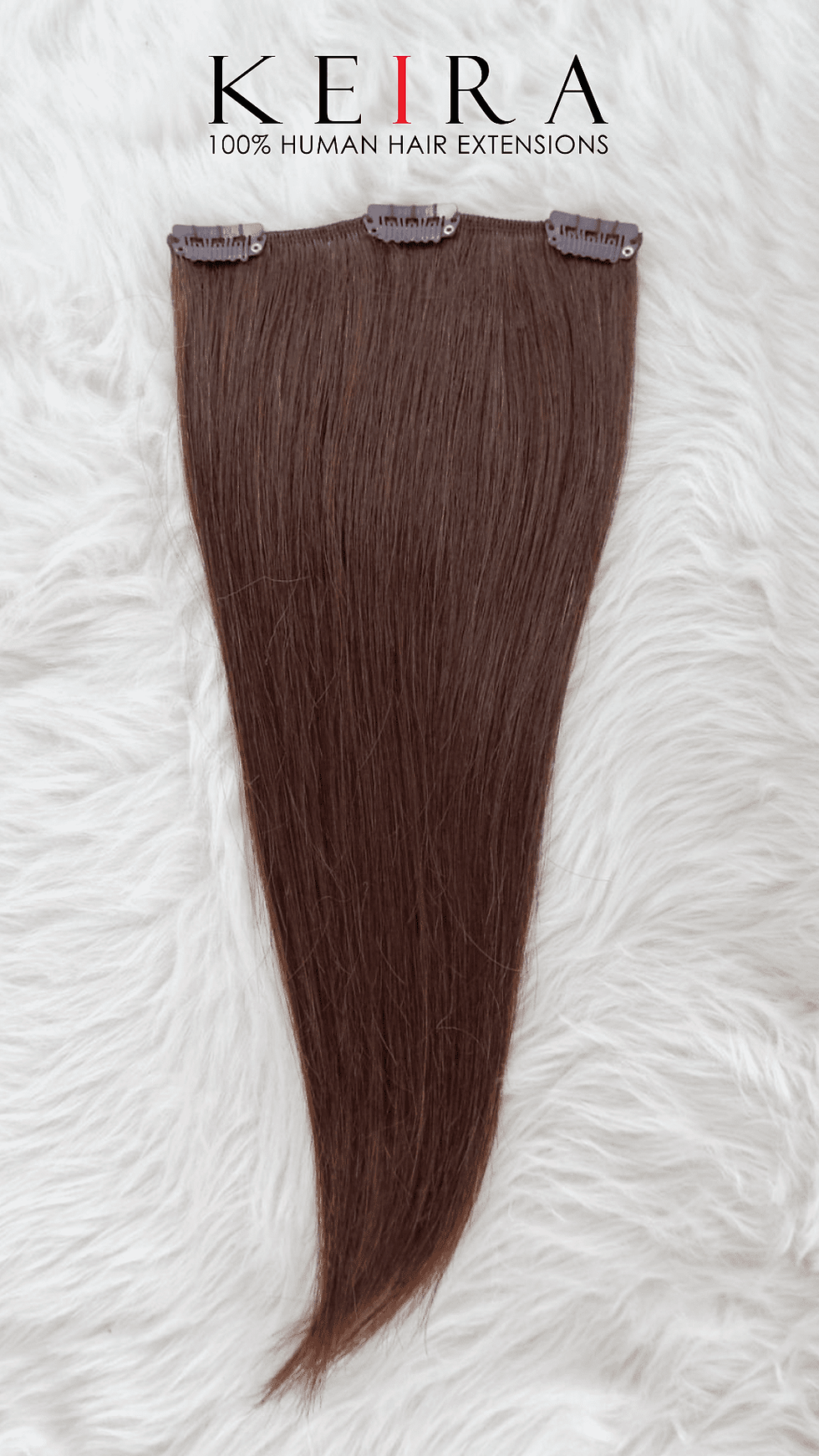 Thumbnail: Keira Human Hair Extensions Shoulder Length 12" 3-clip, Natural Color L12W6