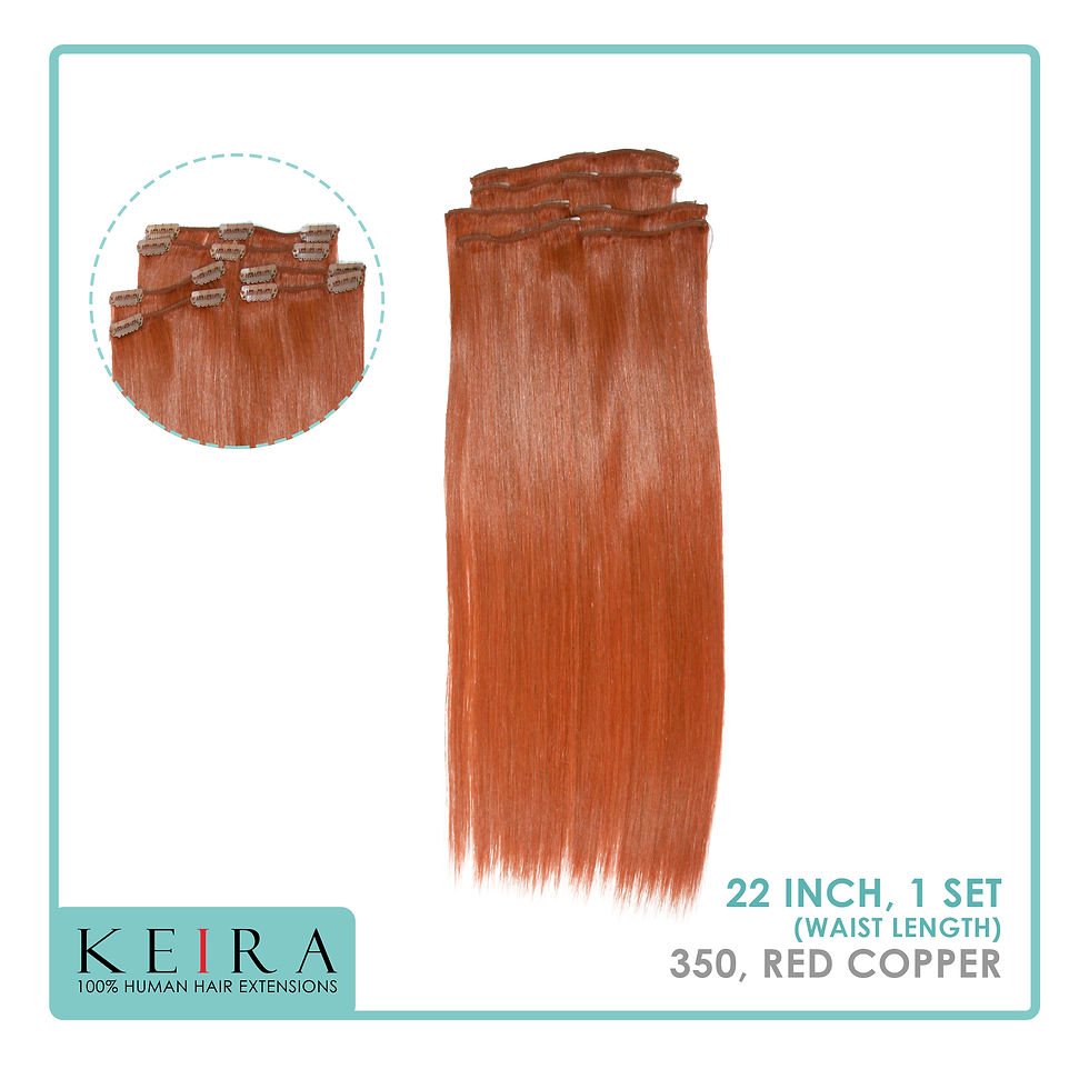 Thumbnail: Keira Human Hair Extensions Waist Length 22" Full Head Set, Vixen Color