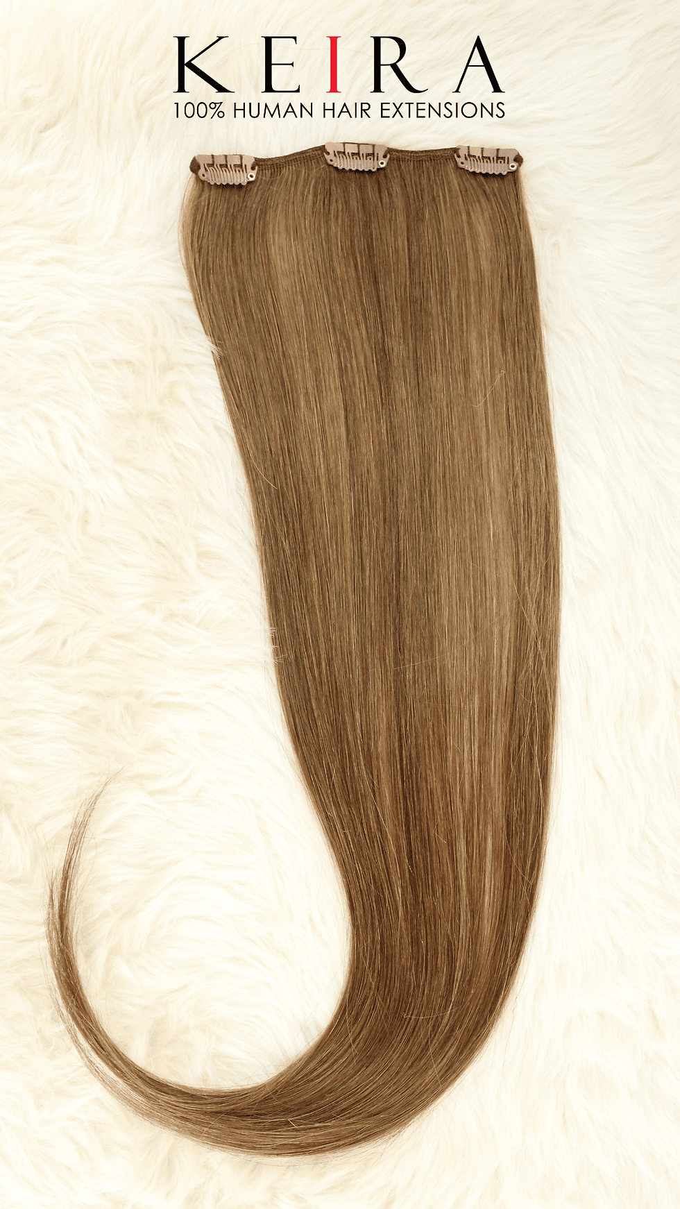 Thumbnail: Keira Human Hair Extensions Waist Length 22" 3-clip, Natural Color L22W6