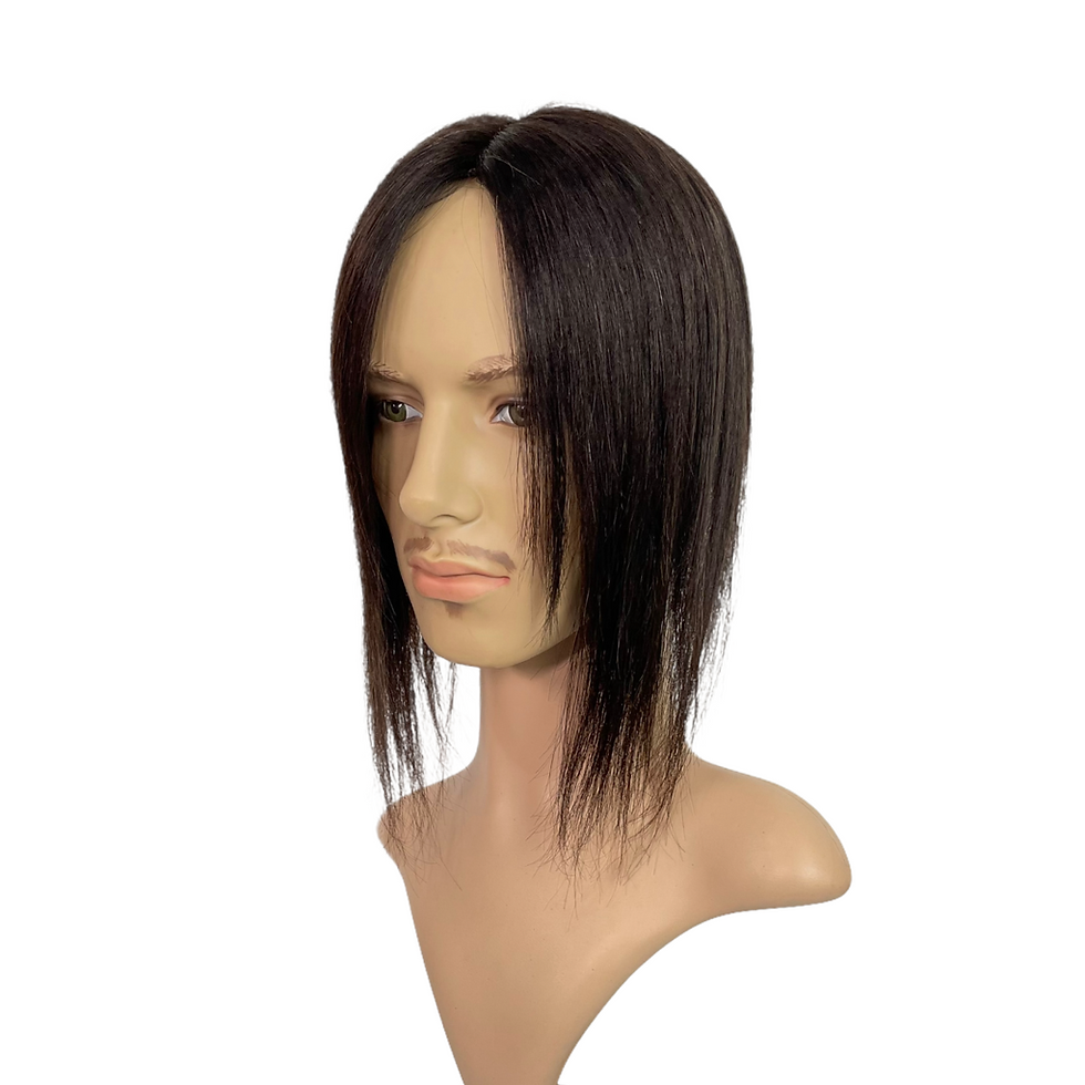 Thumbnail: Rob Clip On Human Hair Toupee Color Natural Black CODE: H.TOUP-ROB-1B