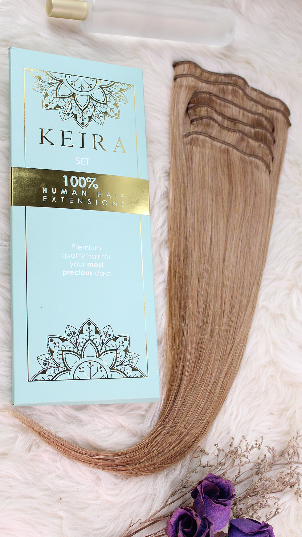 Thumbnail: Keira Human Hair Extensions Bra Length 16" Full Head Set Bombshell Color SET-L16