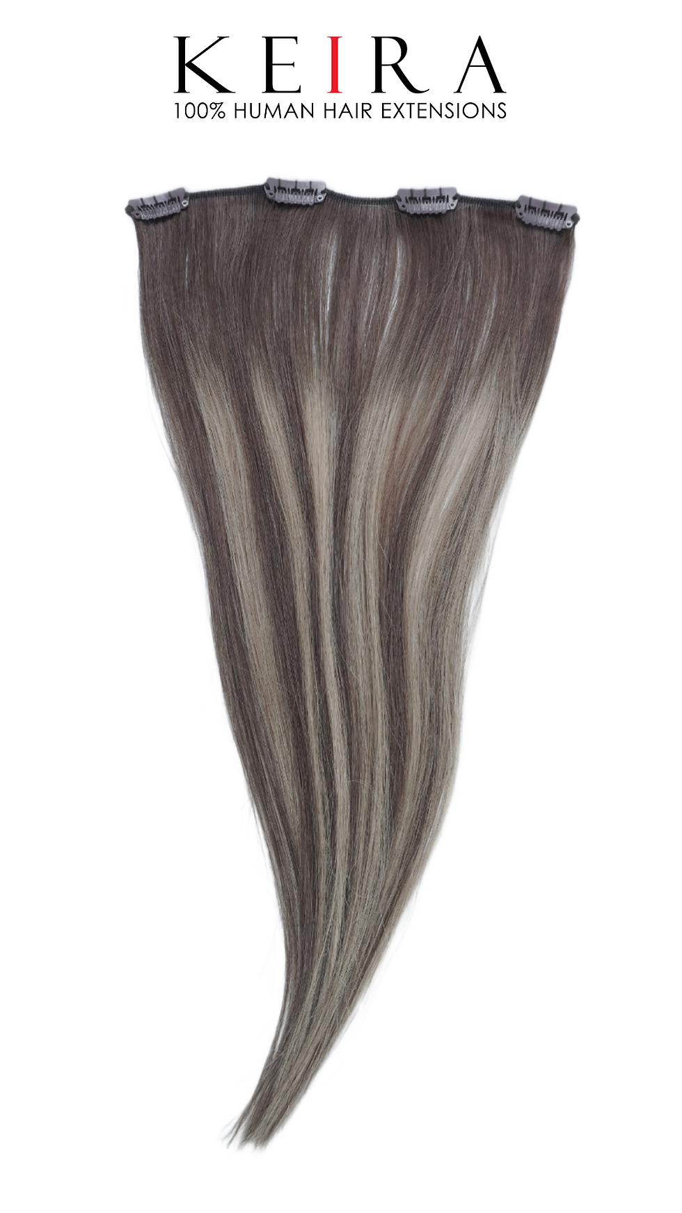 Thumbnail: Keira 100% Human Hair Extensions 16” Bra Length, 8” Wide with 4-Clip Cafe Mocha