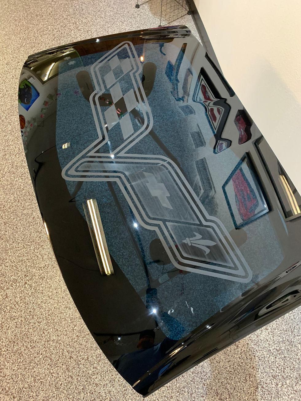 C6 Transparent Targa Top (with custom hand etched logo)