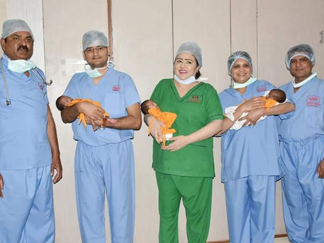 एक साथ जन्मे तीन प्रीमेच्योर बच्चों को मिली आंखों की रोशनी