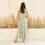 Thumbnail: Rustorange Mint Green Floral Mandarin Collar Kurta