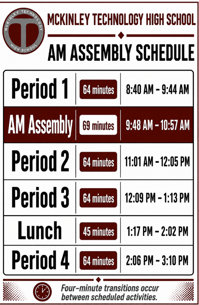 AM Assembly Schedule