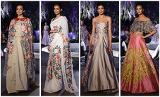 A little bit of jazz, plunging necklines, capes, off shoulders and lots of flowy silhouettes...?