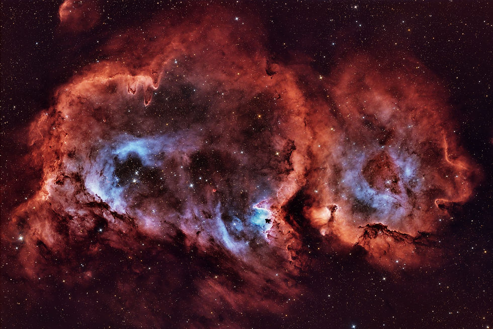 High-resolution astrophotograph of the Soul Nebula (IC 1848) in Cassiopeia