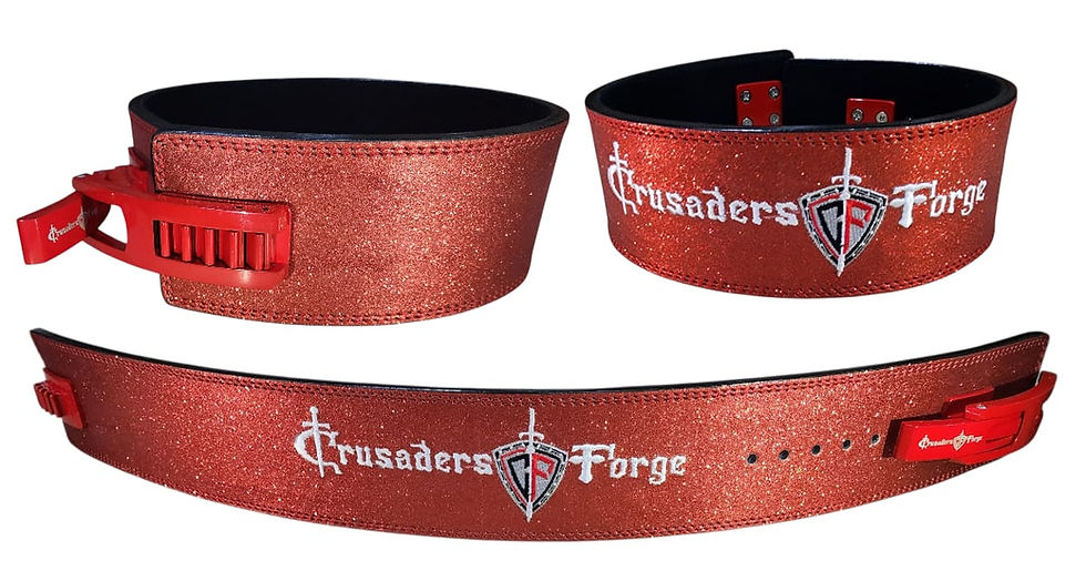Thumbnail: Sparkle Red 10mm Adjustable Lever Weightlifting Belt