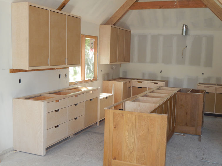 Modern kitchen shipped unfinished