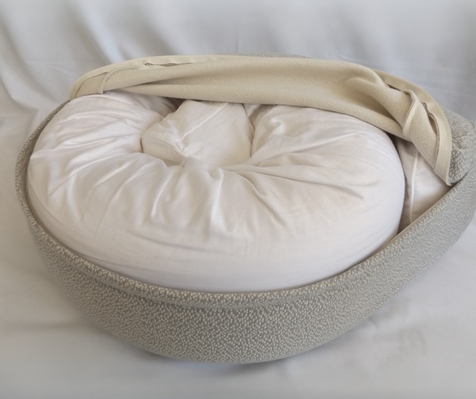 Thumbnail: The 75" latex body pillow, tucked into its cover.