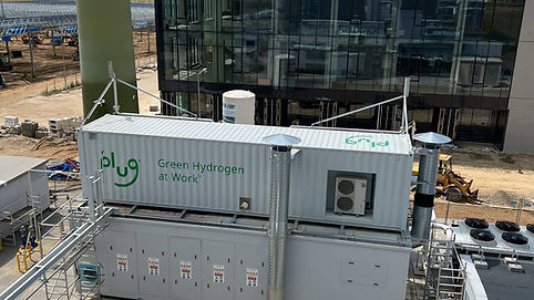 PEM electrolyser units at a hydrogen project site