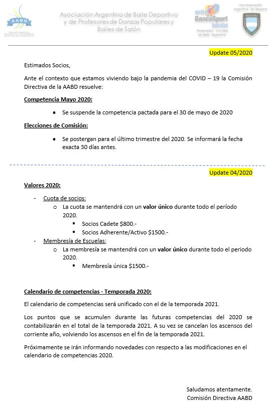 Comunicado Mayo - COVID-19