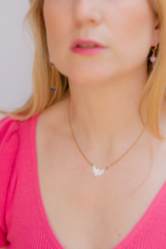 Collier COLOMBE en nacre et pierres