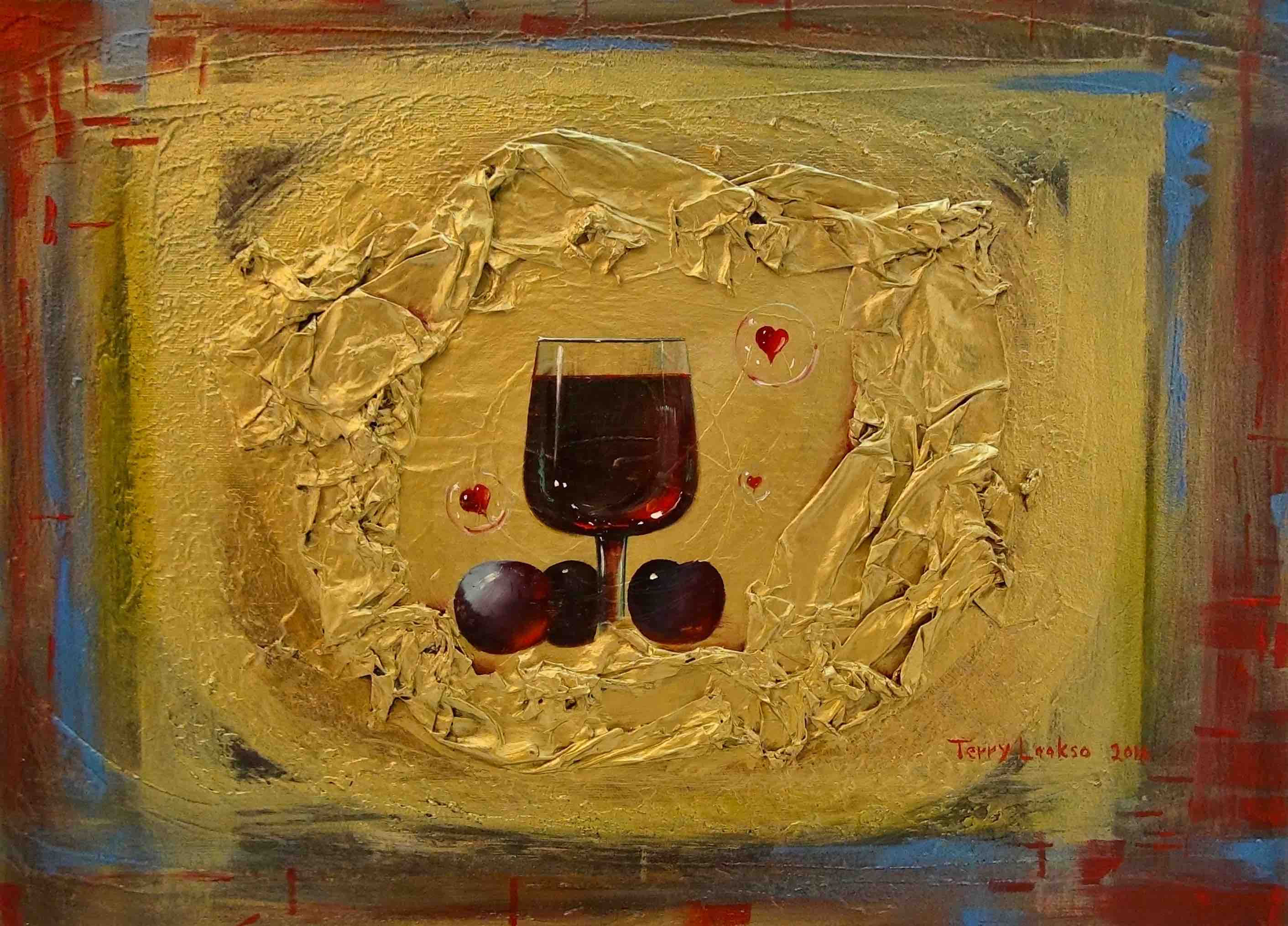 DARK RED LOVE Original painting 55/2/40 cm (not for sale