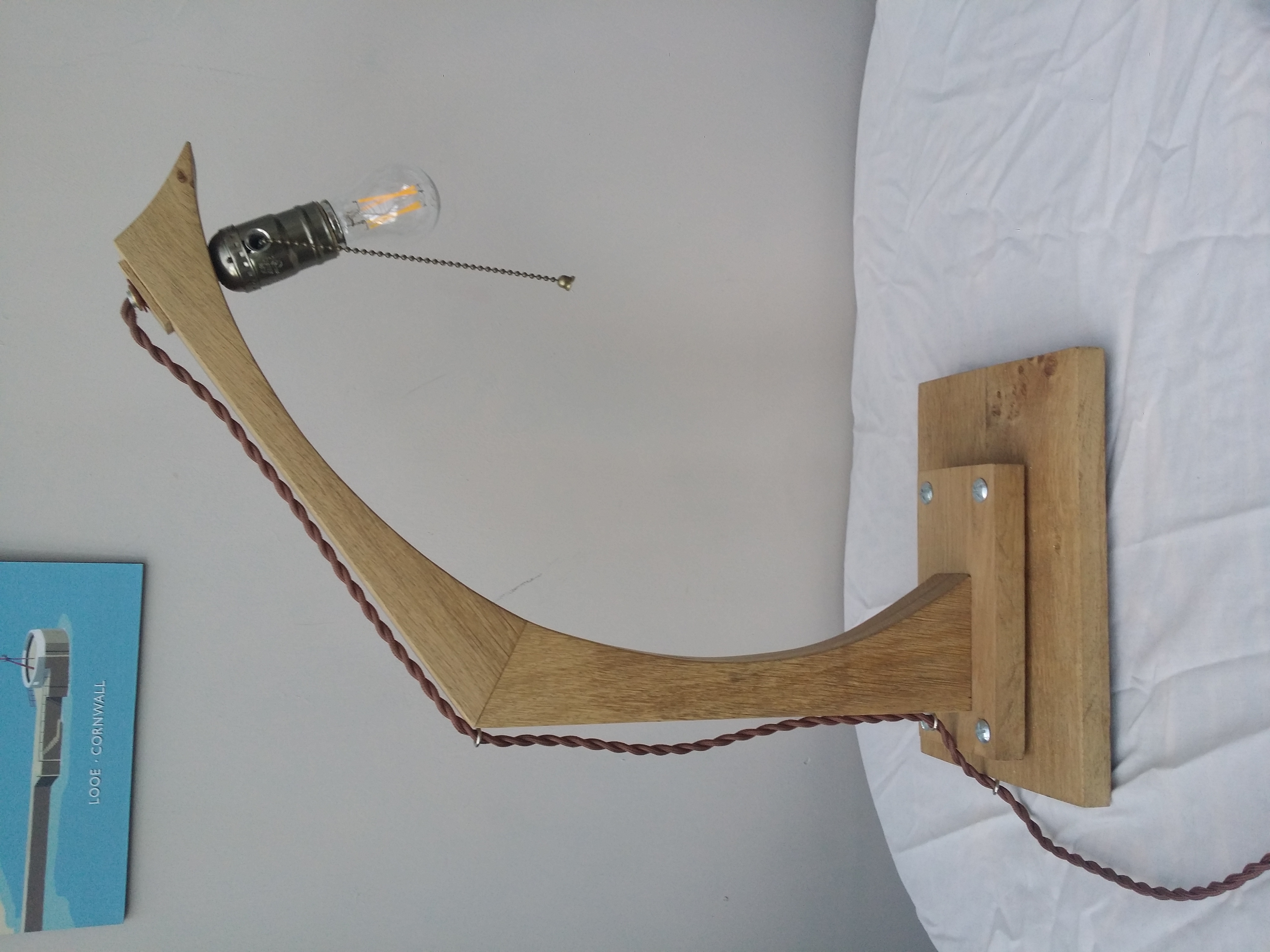 Oak lamp stand