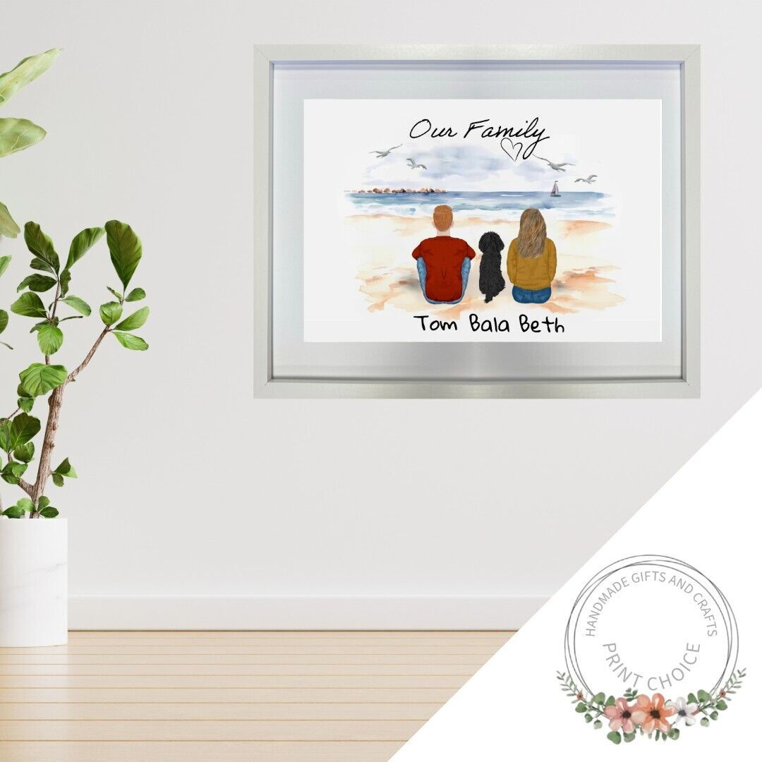Watercolour Beach Family or Best Friend portrait