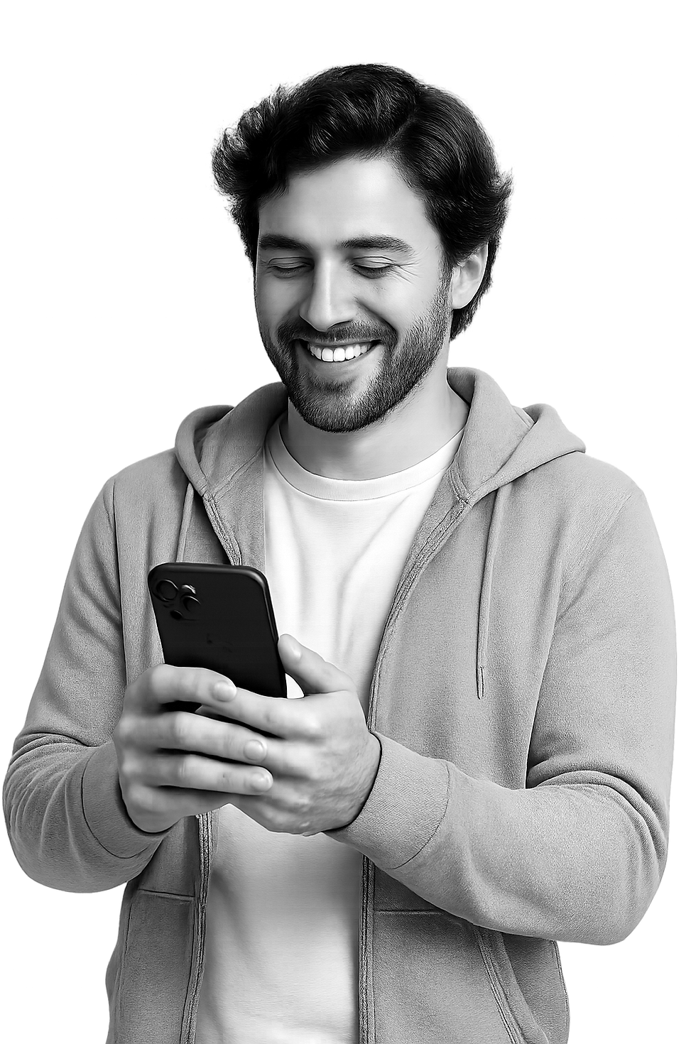 men chating on his phone