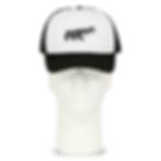 white front black mesh Californio logo embroidery trucker (front)