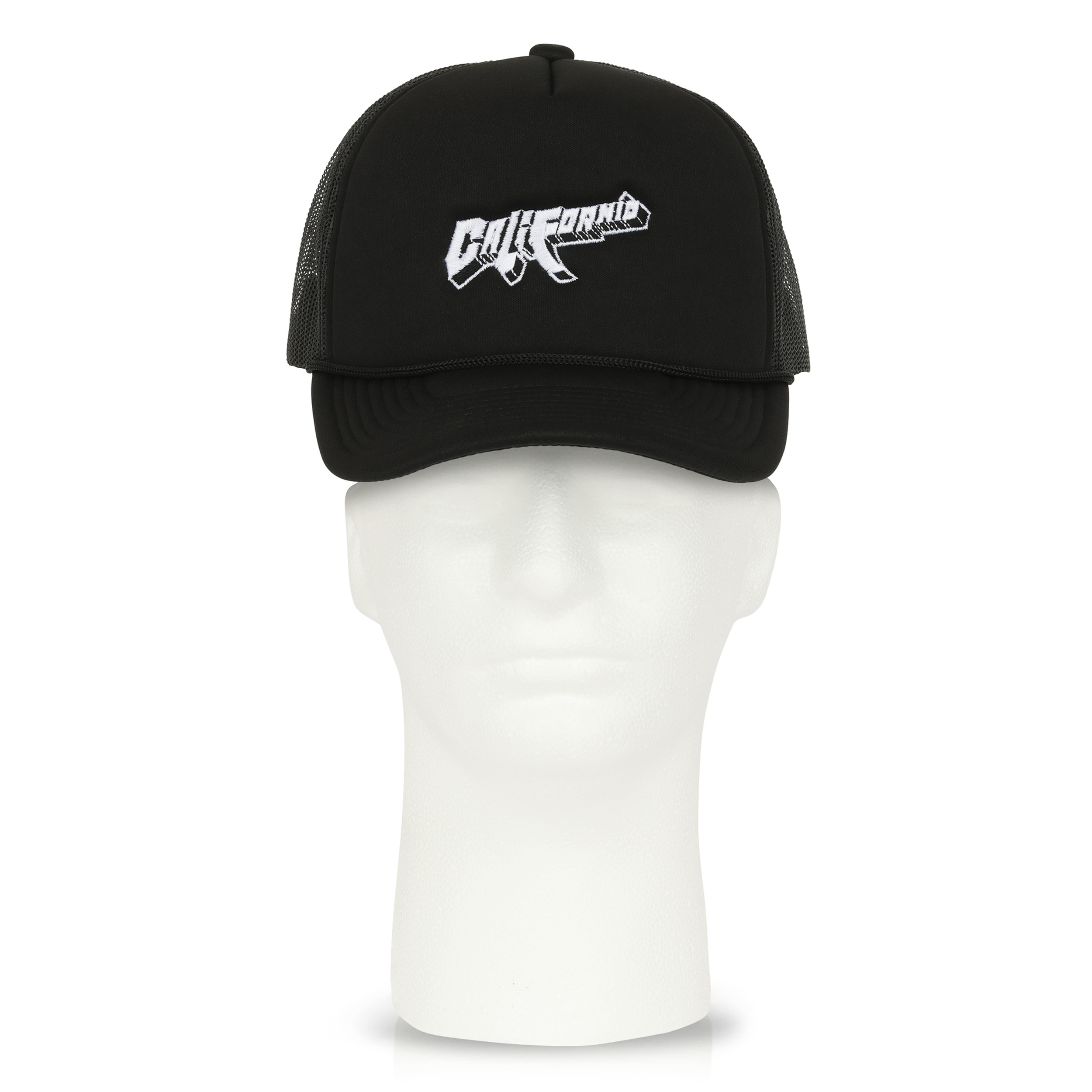 all black trucker Californio logo embroidery (front)