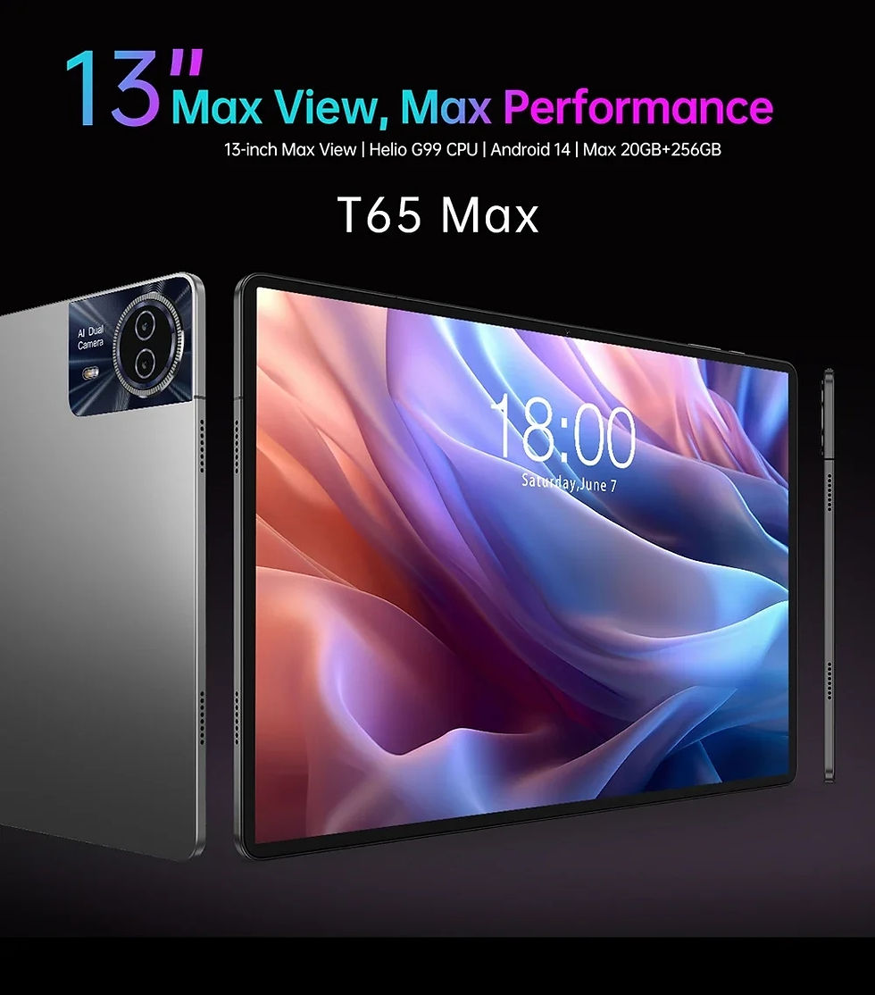 Thumbnail: NEW Tablet Teclast T65MAX MTK G99 Octa-Core 13inch 1920x1200IPS 8GB RAM 256GB RO
