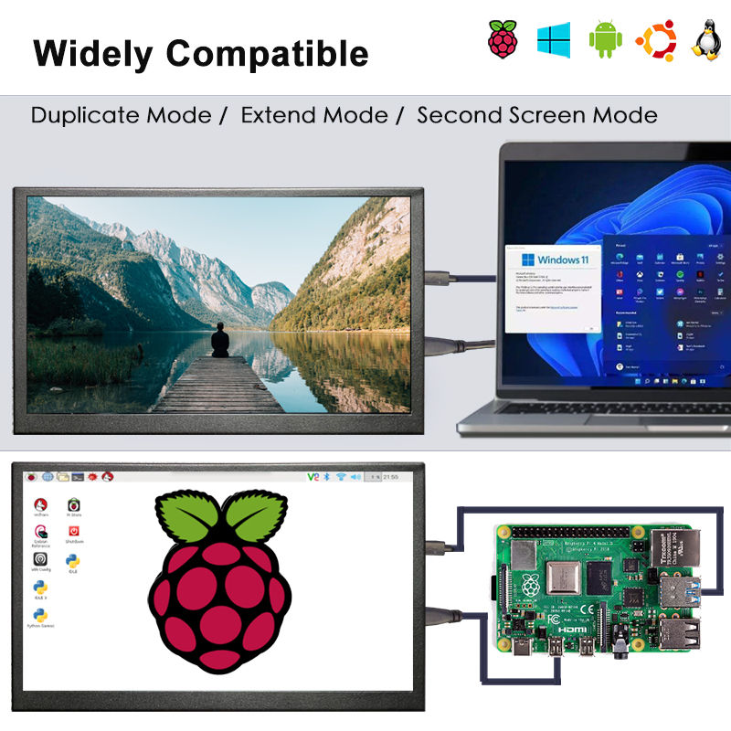 Thumbnail: LESOWN 10.1 inch Portable HDMI Capacitive Touchscreen Monitor IPS 2560x1600 LCD 