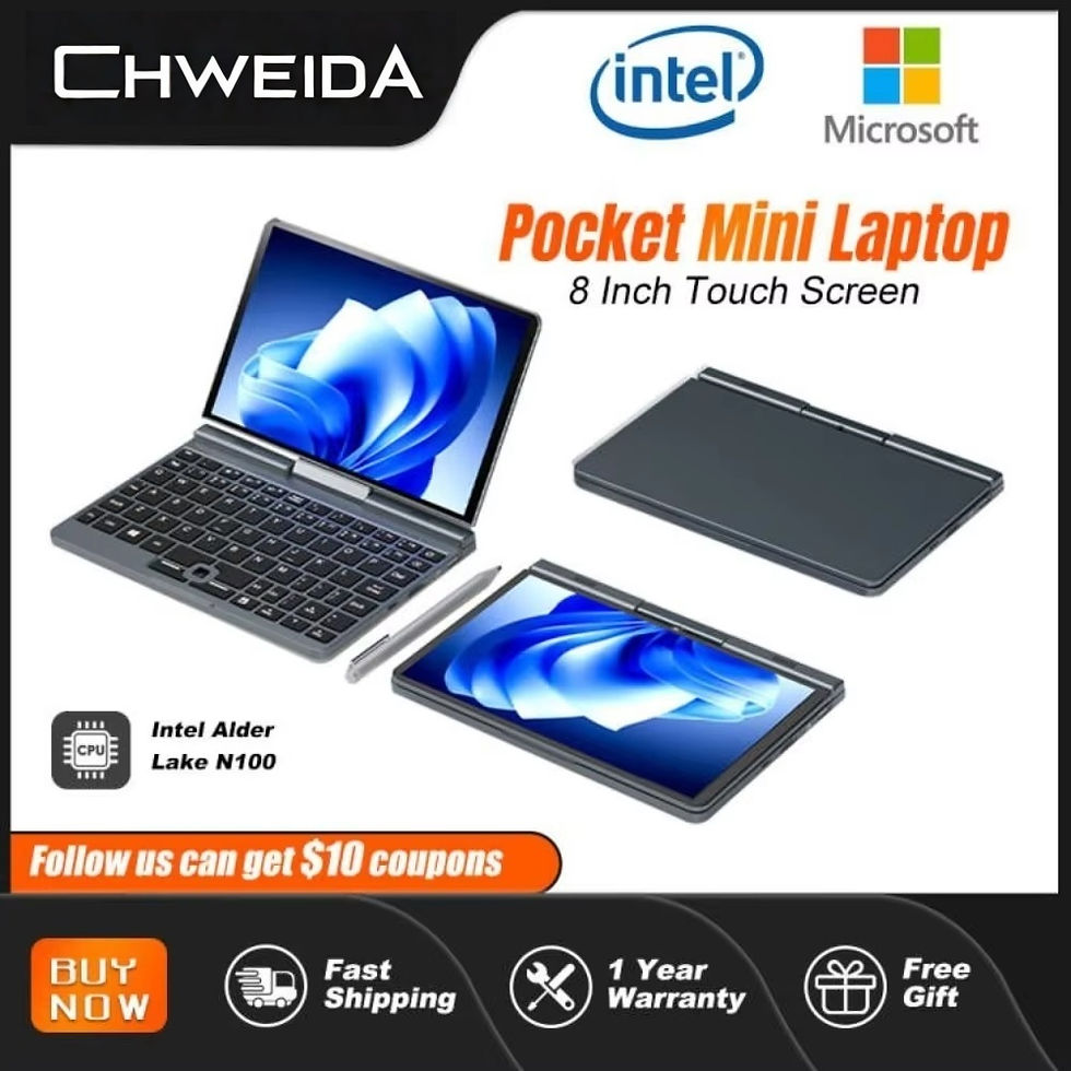 Thumbnail: CHWEIDA Mini Laptop 8 Inch Touch Screen Intel Alder Lake N100 12GB DDR5 WiFi 6 2