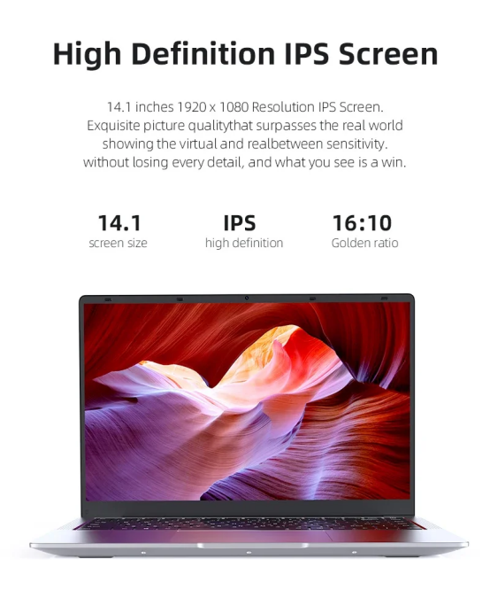 Thumbnail: Laptop Computer 14.1" 12GB RAM 1TB 2TB SSD Windows 11 Notebook Office Learn Recr