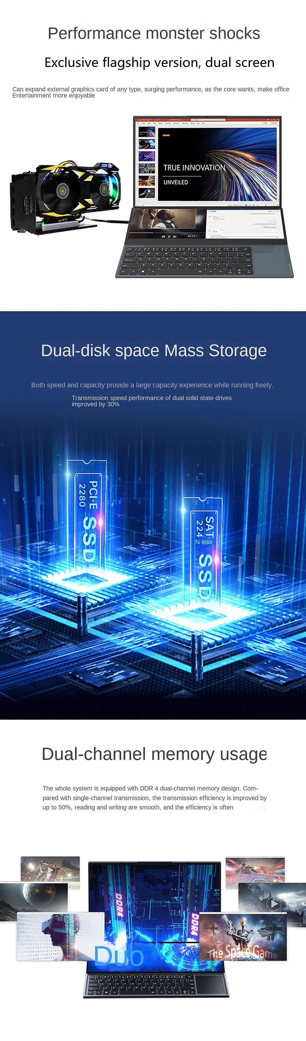 Thumbnail: AKPAD Intel Xeon W-10885M Dual Screen 16 Inch (14 Inch Touch Screen) Gaming Lapt
