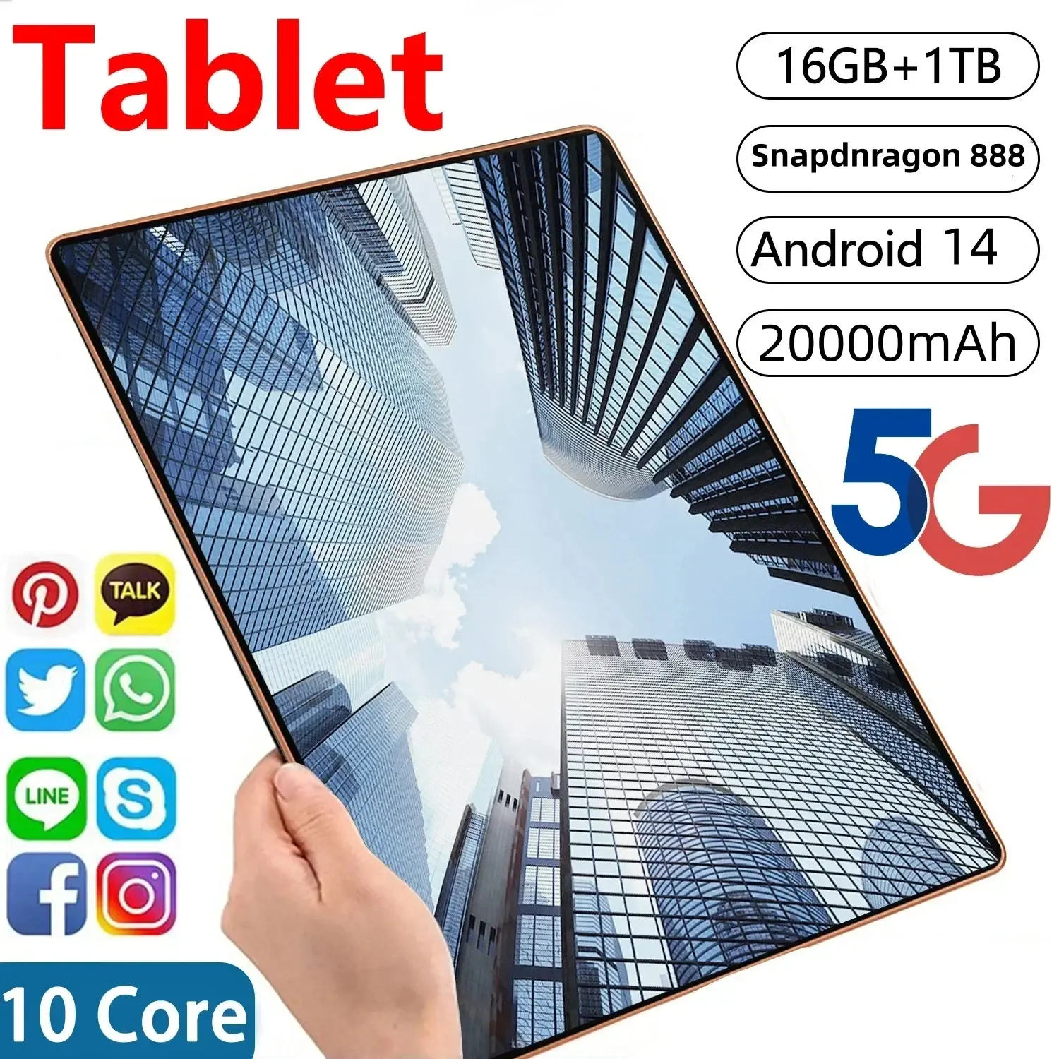 2024 Original Global Version Tablet Android Pad 15 Pro 16GB+1TB Snapdragon 870 T