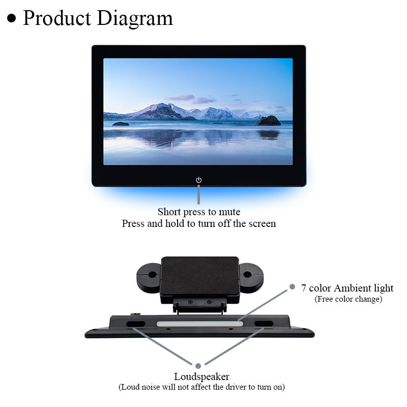 Thumbnail: REAKOSOUND 10.1inch Car Headrest Monitor 2+32GB Rear Seat Monitor Headrest TV An
