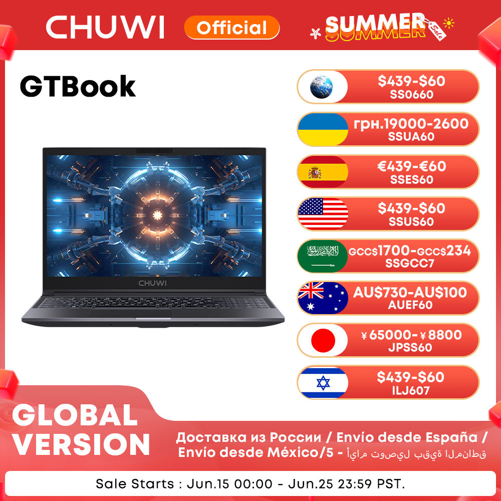 World Premier CHUWI GTBook i5-12450H RTX 3050 Gaming Laptop 15.6inch FHD Screen