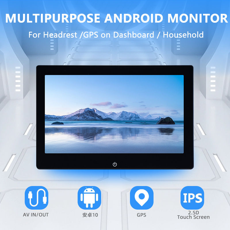 Thumbnail: 10.1 inch Car Headrest Monitor Tablet PC Andriod 10 GPS Logge 4K WIFI Video Play