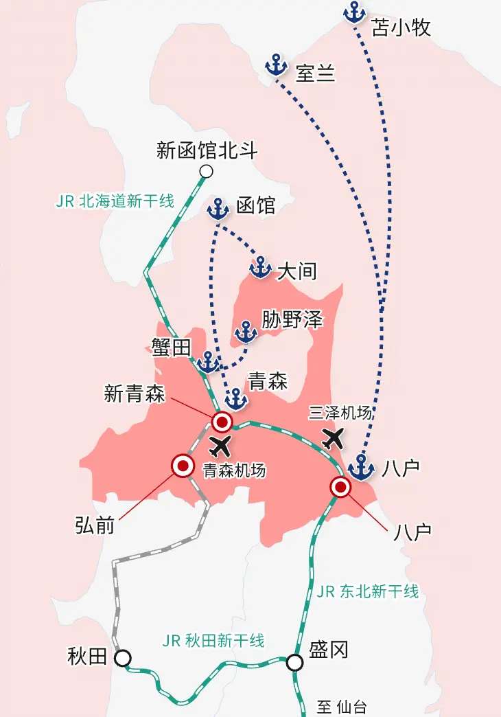 弘前一日遊：青森周邊城市交通路線圖