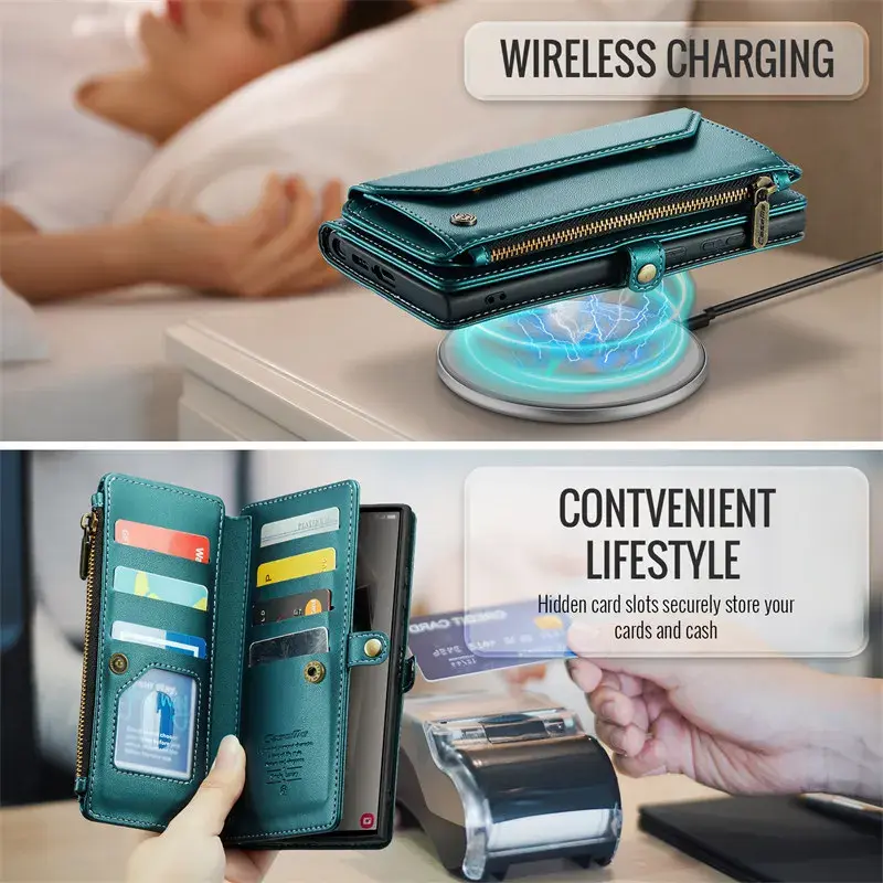 Thumbnail: Samsung Galaxy flip leather wallet case with card holder and RFID-blocking for A56, A36, Z Fold 6.