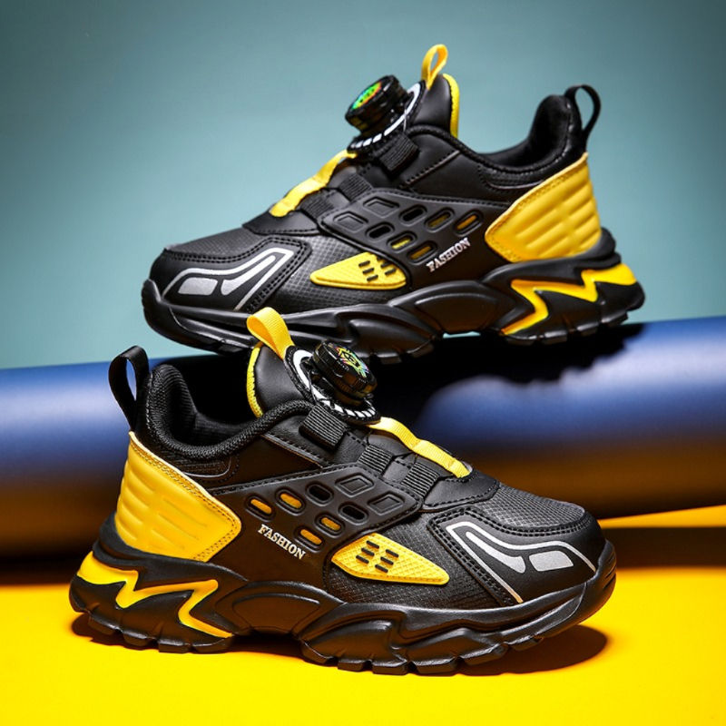 Childrens Black Anti Slip Sports Training Shoes breathable casual boys sneaker
