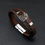 Thumbnail: Men's Trendy Braided Leather Bracelet with Stainless Steel Accent - Classic and Durable Design