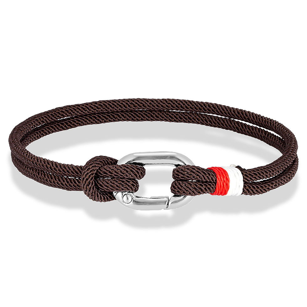 Thumbnail: Unisex nautical rope bracelet with O-shape clasp for men’s surfer style