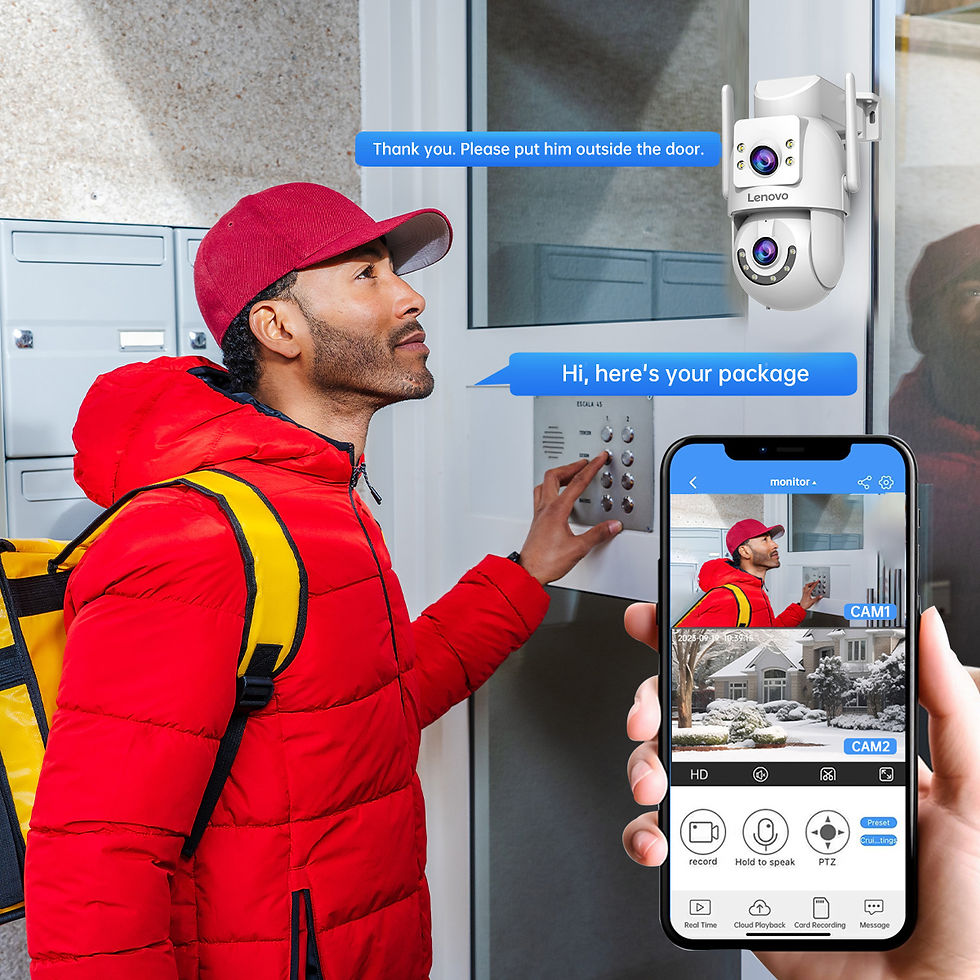 Thumbnail: Lenovo 5G WiFi surveillance camera with PTZ, dual lens, night vision and smart tracking