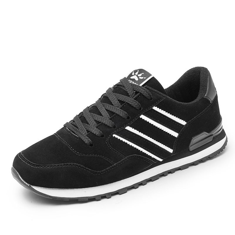 Thumbnail: Leather Men Casual Shoes Grey Lace-Up Lightweight Sneakers