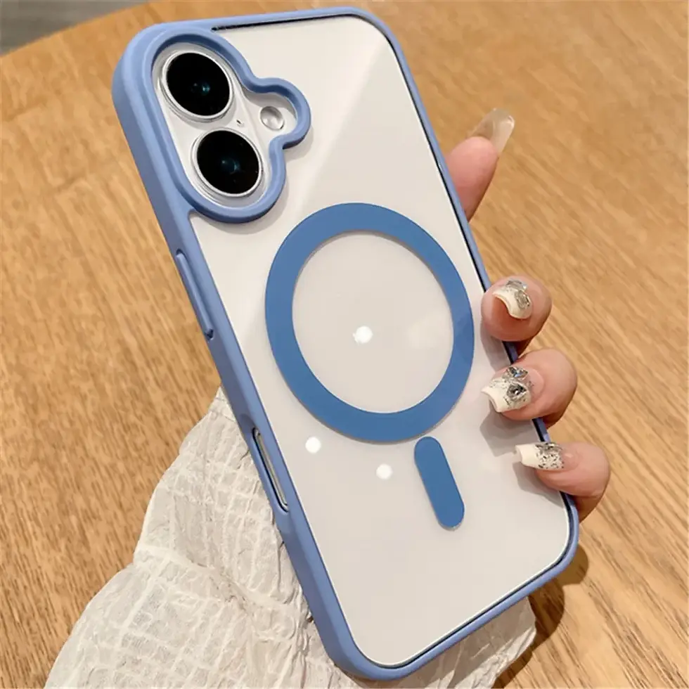 Thumbnail: iPhone 16/15/14/13/12 Magsafe clear case - magnetic, wireless charging, acrylic cover, multiple colors.