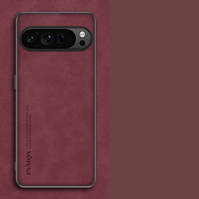 Miniaturbild: Google Pixel Leather Case Anti-Fall Phone Case for Pixel 10 Pro XL in Red, Black, Brown, Blue, Grey