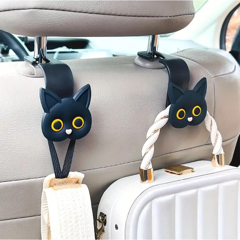 3D Cartoon Cat Car Seat Headrest Hooks